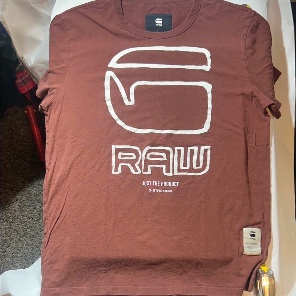 G-Star Men's Rust T-Shirt with Logo
